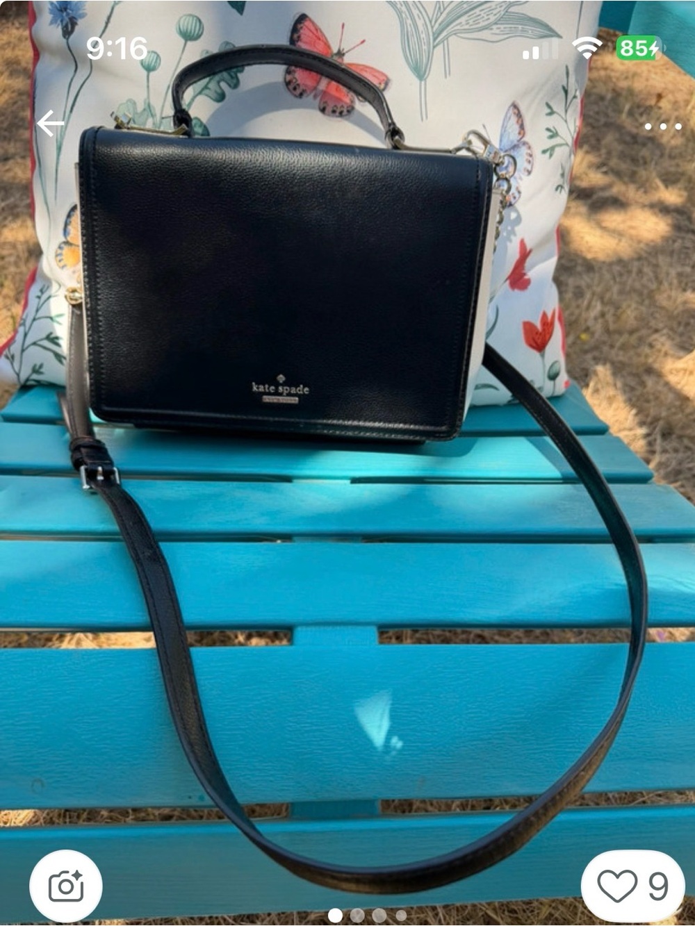 kate spade Black Leather Top-Handle Crossbody